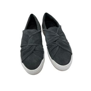 Maje Grey Suede Leather Knotted Slip On Platform Sneaker Capsole Women 40 US 9.5